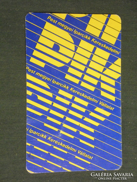 Card Calendar, Pik Pest County Industrial Goods Company, Budapest, 1986, (3)