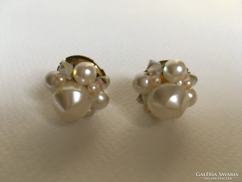 Retro pearl flower earrings