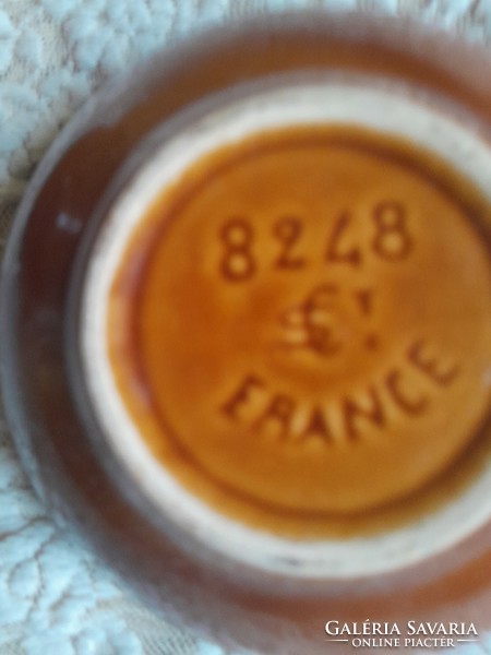Francia barna kompotos tányér parban