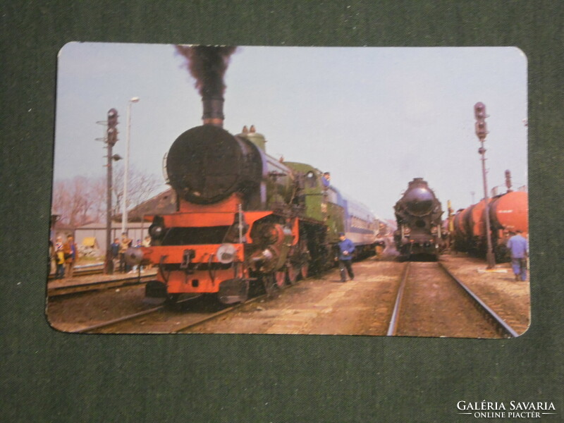 Card calendar, máv railway, travel, railway station, nostalgia steam locomotive, 1987, (3)