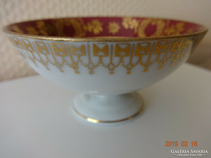 Old gilded, scenic Altwien footed coffee (mocha) cup