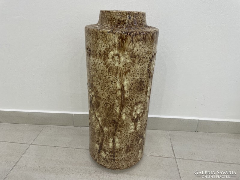 Zsolnay pyrogranite floor vase marked clustered pearl design modern retro mid century