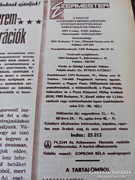 1974 /SZEPTEMBER EZERMESTER/ SZÜLETÈSNAPRA/KARÀCSONYRA.