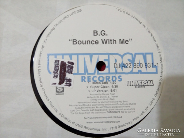 B.G. - Bounce With Me (12", Promo)