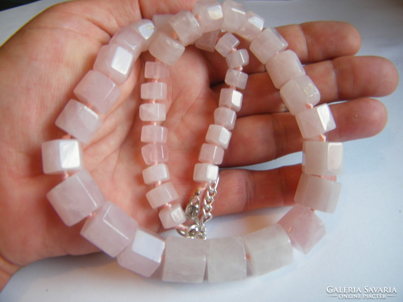 Rose quartz mineral necklace