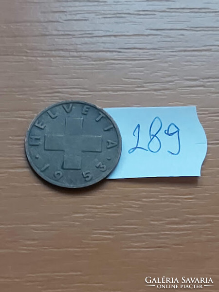 Switzerland 2 rappen 1953 bronze 289