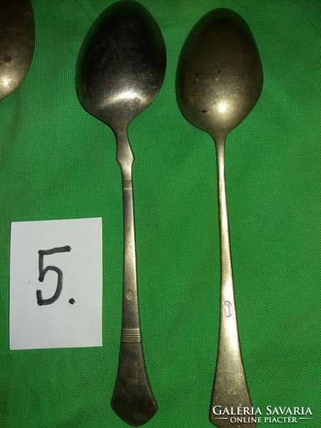 Antique silver-plated alpaca spoon set of 5 - cutlery in one, according to the pictures 5.