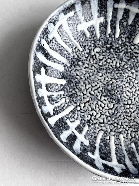 Marked Majoros János retro ceramic decorative plate, decorative bowl