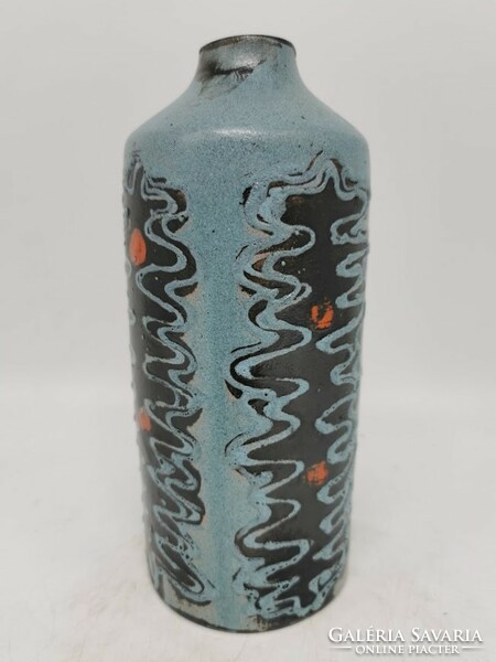 Mária Szilágyi, retro applied art ceramic vase, 21 cm