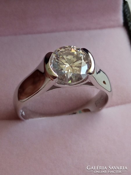 Moissanit gyémánt   2 ct 925 ezüst gyűrű