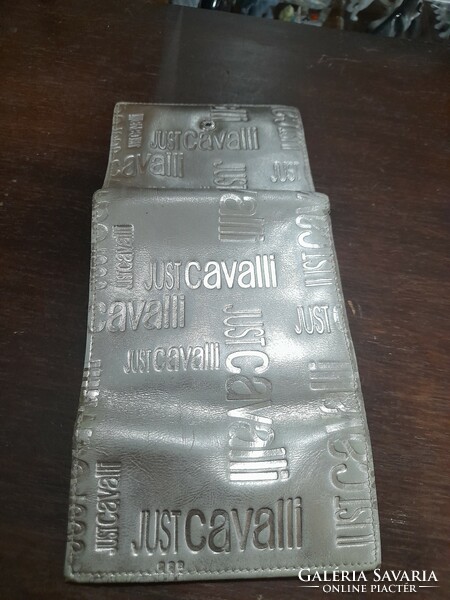 Silver color leather just cavalli wallet, file holder.