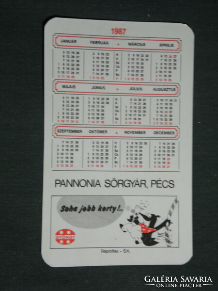 Card calendar, pearl soft drink, Pécs brewery, brewery, children's model, 1987, (3)