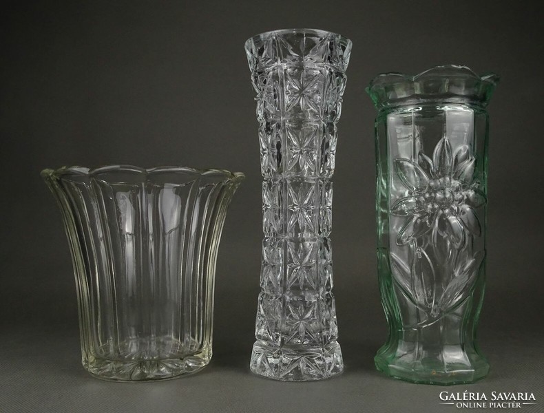 1P612 old flawless glass vase 3 pieces