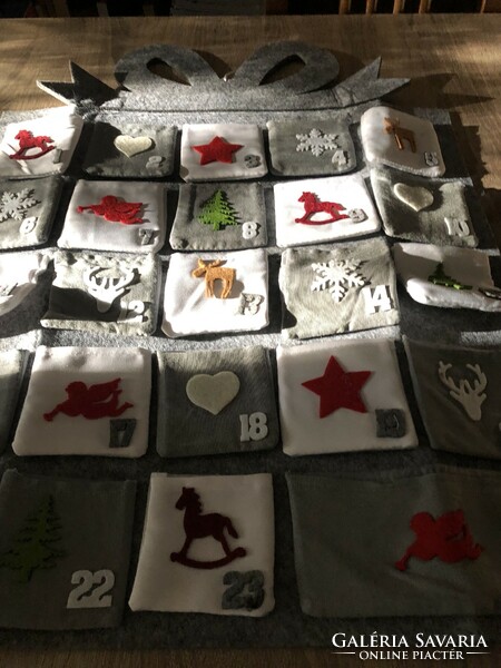 Christmas textile advent wall calendar 65x49 cm felt canvas material