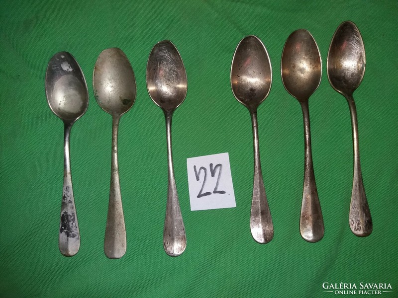 Antique silver-plated alpaca tea spoon set of 6 in one cutlery according to the pictures 22.