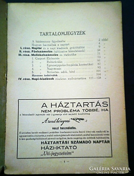 Háztartási számadó naptár és napló (1934)