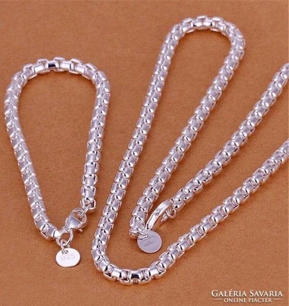 Silver chain and bracelet set