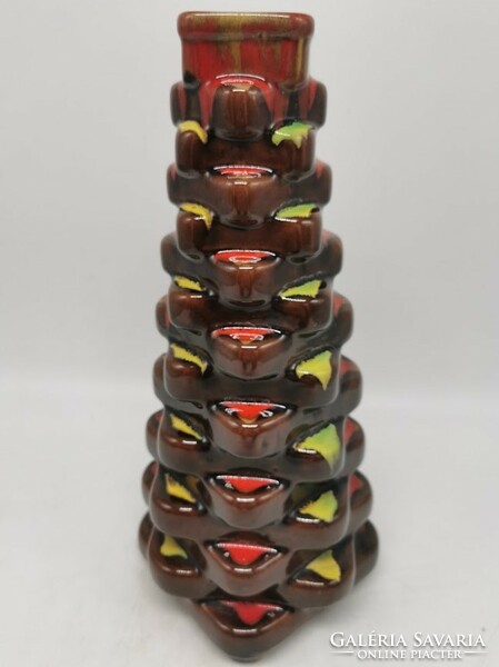 Retro vase, Hungarian applied art ceramics, marked, 31 cm