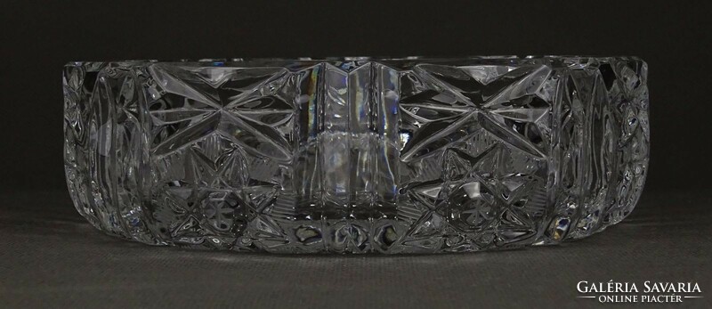 1P551 old polished crystal ashtray 16 cm