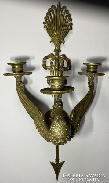 Empire wall arm candle holder pair