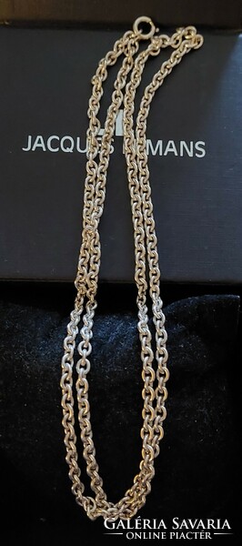 Very nice old long silver necklace, anchor style