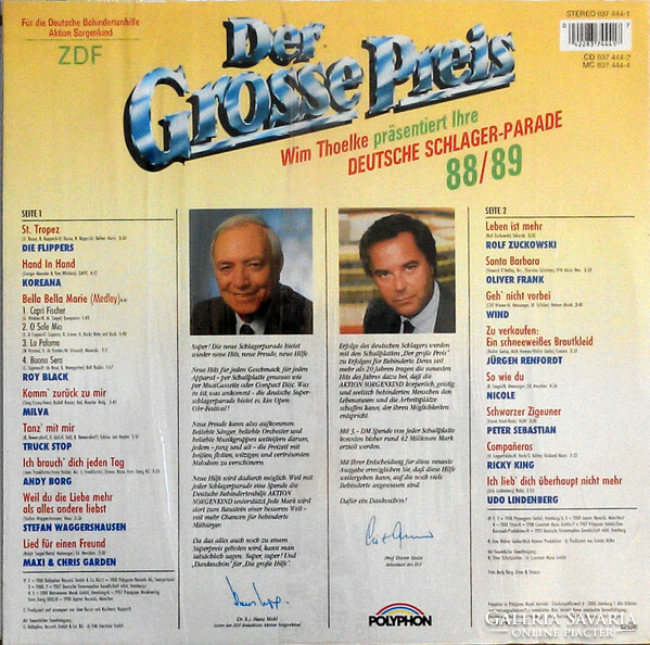 Various - Der Grosse Preis • Wim Thoelke Präsentiert Ihre Deutsche Schlager-Parade 88/89 (LP, Comp)