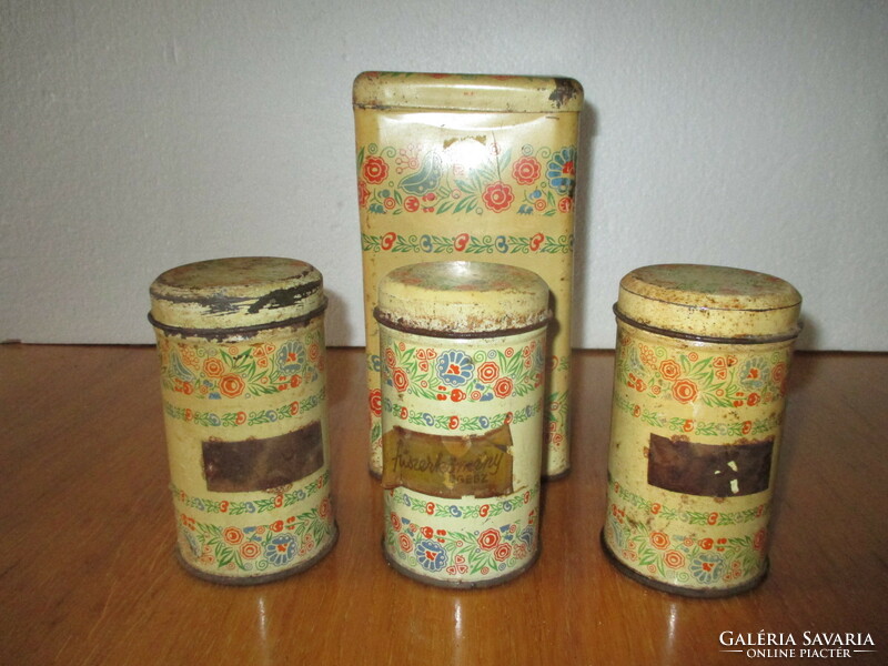 Old metal spice boxes