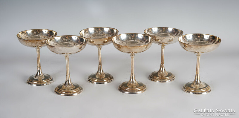 Silver champagne glasses set (6 pieces)