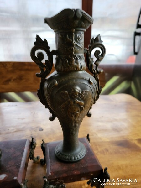 Bronz kandallóóra + váza
