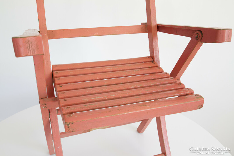 Retro chair, children's chair, folding pink chair