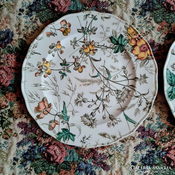 Antique English faience diamond-marked cauldon cake plates