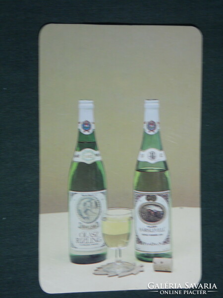 Card calendar, Pannonvin wine farm combine, Pécs, Skiklos Villányi Italian Riesling, 1988, (3)