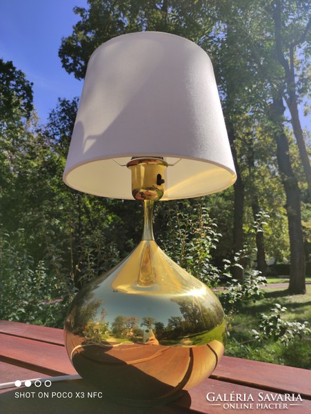 Original aneta Swedish table lamp in gold, 1950s absolute design product