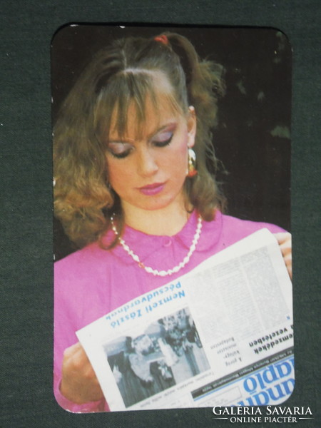 Kártyanaptár, Dunántúli napló napilap,újság,magazin, erotikus női modell,1988,   (3)