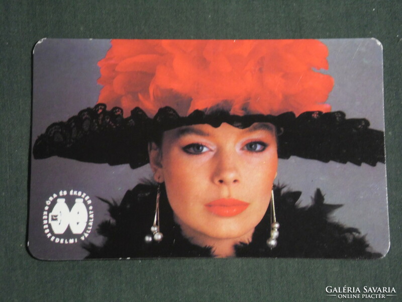 Kártyanaptár, Óra ékszer vállalat, erotikus női modell,1988,   (3)