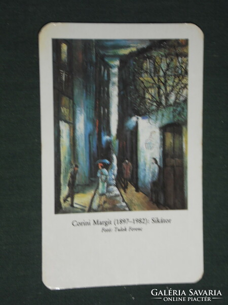 Card calendar, Békés county folk newspaper, newspaper, magazine, Margit Corini painting, 1989, (3)