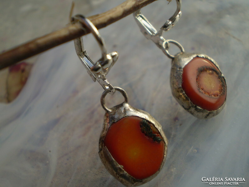 Handmade natural coral earrings with sockets