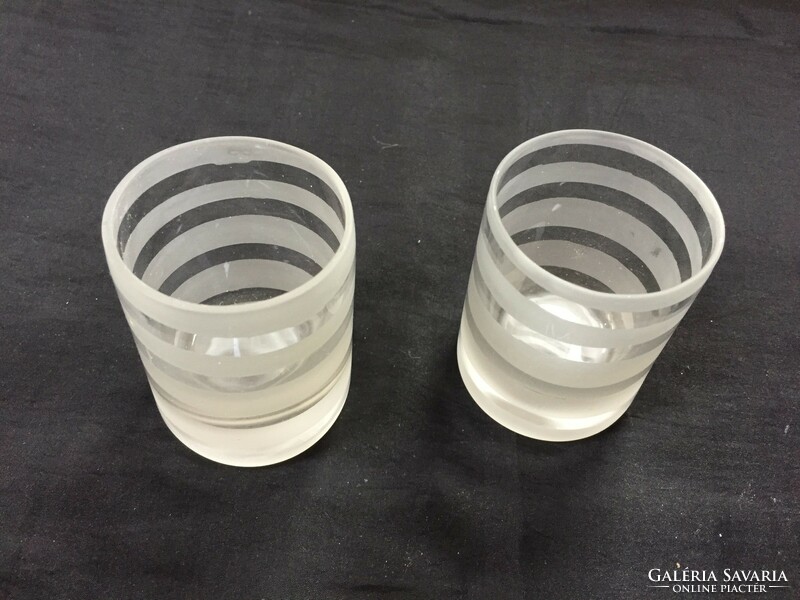 2 Sandblasted glass candle holders, candle holders