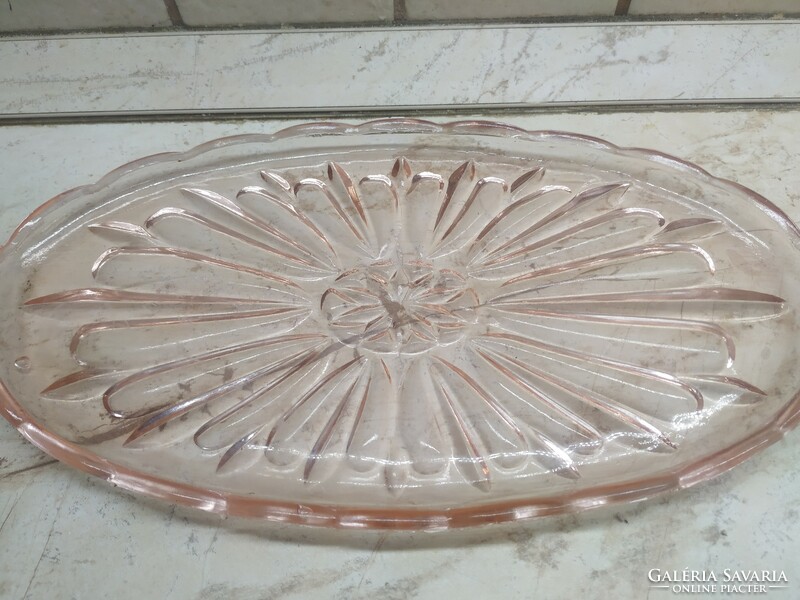 Amber glass serving tray for sale!