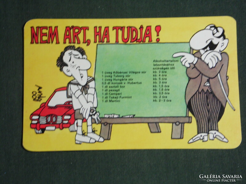 Card calendar, traffic safety council, graphic artist, humorous, 1988, (3)