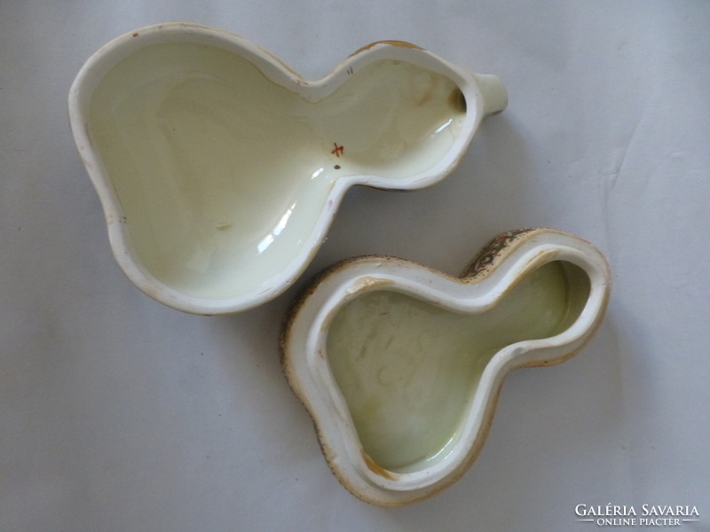 Gyönyörű,dúsan aranyozott,lepkés,egyedi formájú kínai porcelán ékszertartó,díszdoboz