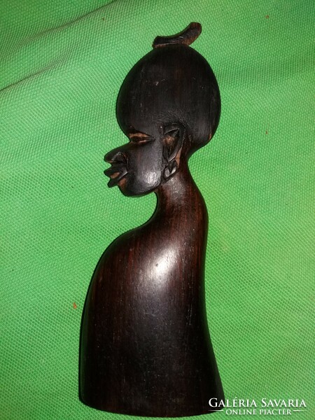 Antique African wood carved ebony sacred statue bust 17 cm according to the pictures
