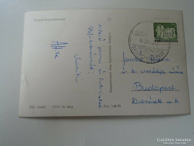 D199680 Balatonboglár     régi képeslap  1962