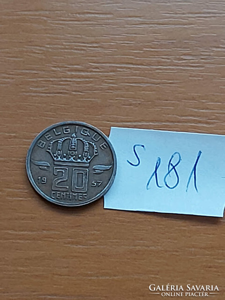 Belgium belgique 20 centimes 1957 miner's bronze s181