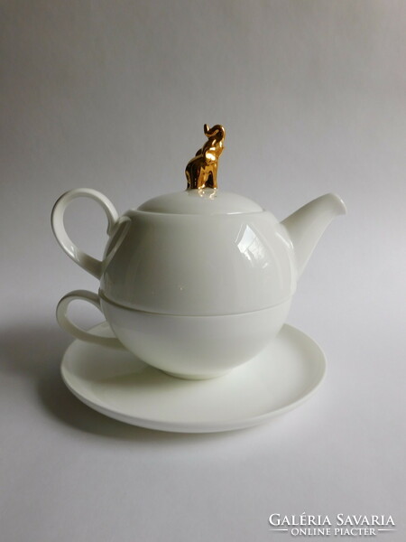 Modern single tea set with elephant handle