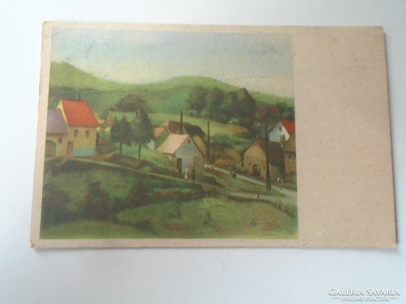 D199663 old postcard - oil painting by Mihály Gyirászi in Budakeszi (postcard) Sada - Budapest