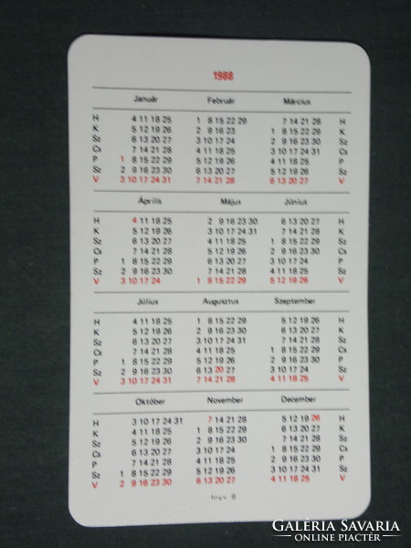 Card calendar, Budapest printing company, graphic designer, printing press, Budapest, 1988, (3)