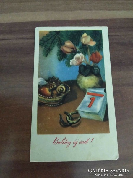 Régi újévi mini képeslap