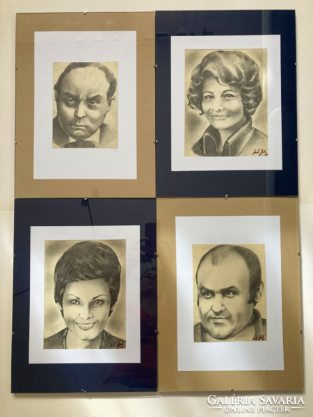 Pencil portraits of the classics of the performing arts