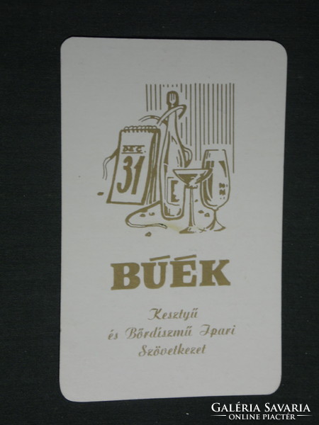 Card calendar, glove leather decoration cooperative, Pécs, 1989, (3)